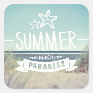Sticker Carré Summer Beach Paradise