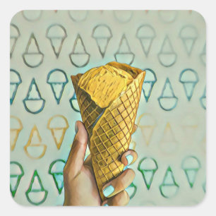 Sticker Carré Summer ice cream lovers