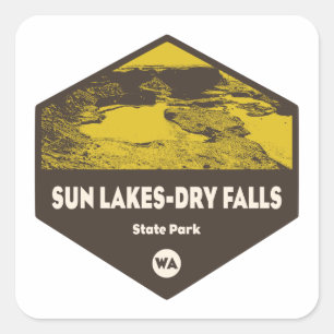 Sticker Carré Sun Lakes-Dry Falls State Park Washington