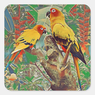 Sticker Carré Sun Parakeles