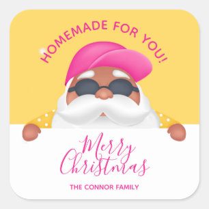 Sticker Carré Sun Père Noël Christmas Maison de vacances