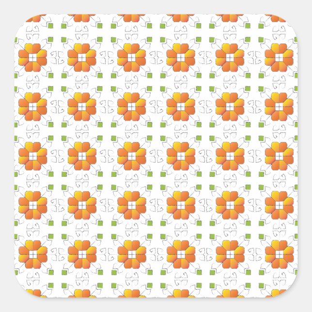 Sticker Carré SUN traditionnel letton conception géométrique IX (Devant)