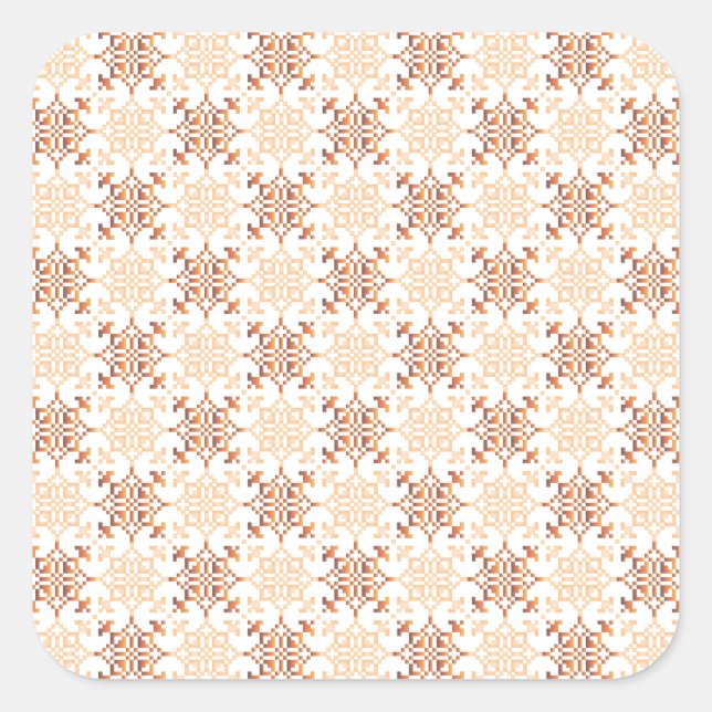 Sticker Carré SUN traditionnel letton motif géométrique VII (Devant)