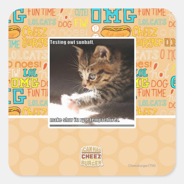 Sticker Carré Sunbaff d'owt d'essai (Devant)