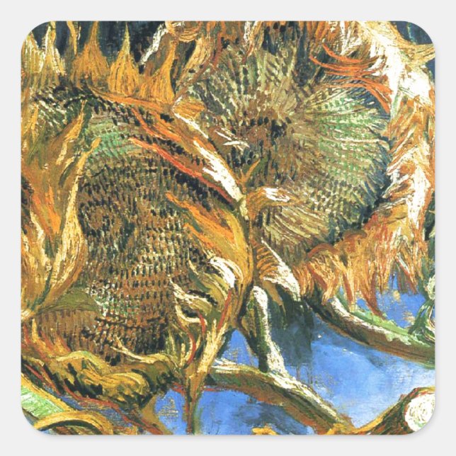 Sticker Carré Sunflowers F. 376 ~ Van Gogh (Devant)