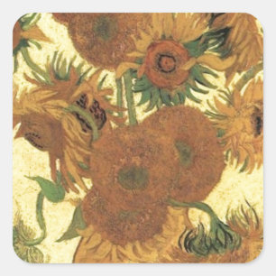 Sticker Carré Sunflowers par Van Gogh