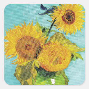 Sticker Carré Sunflowers Vincent van Gogh