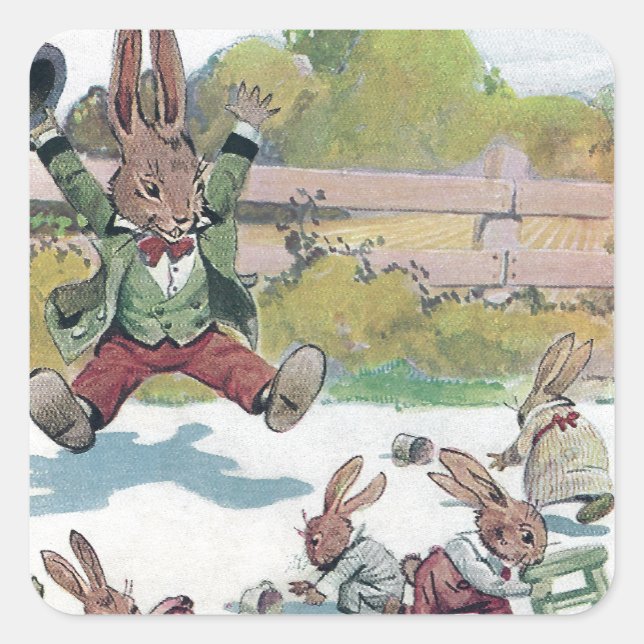 Sticker Carré Sunny Bunny Shouts GO (Devant)