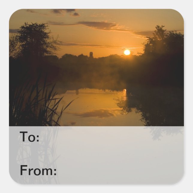 Sticker Carré Sunrise by a lake Gift Tags (Devant)