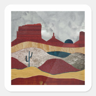 Sticker Carré Sunrise du désert