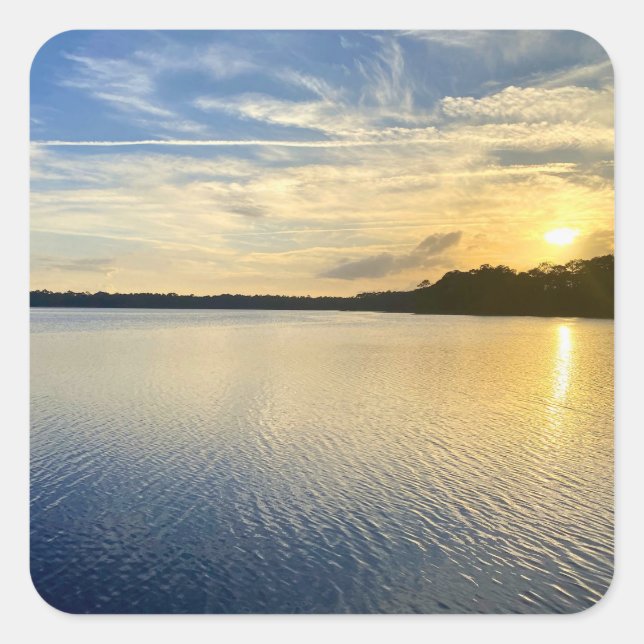 Sticker Carré Sunset Over Wildcat Lake (Devant)