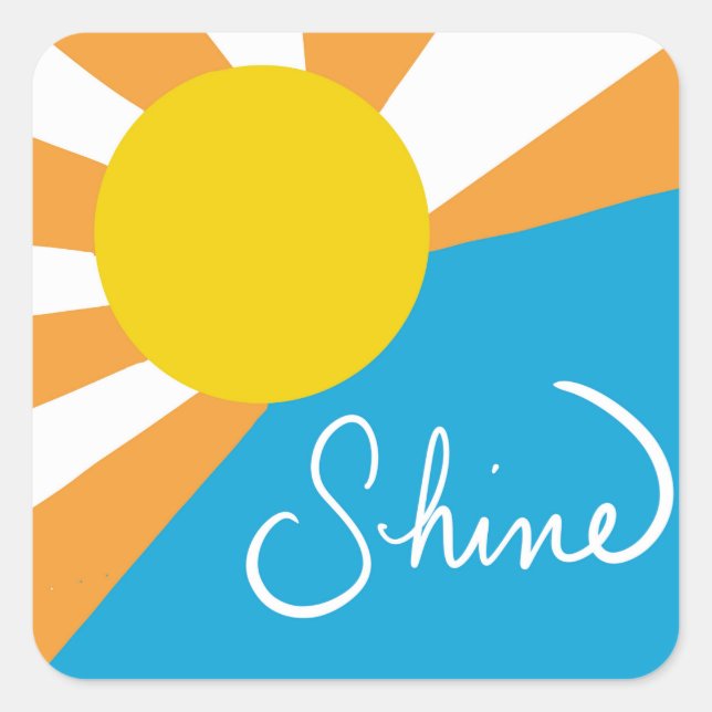 Sticker Carré Sunshine Rays of Happiness par @ Cathy Thompson (Devant)