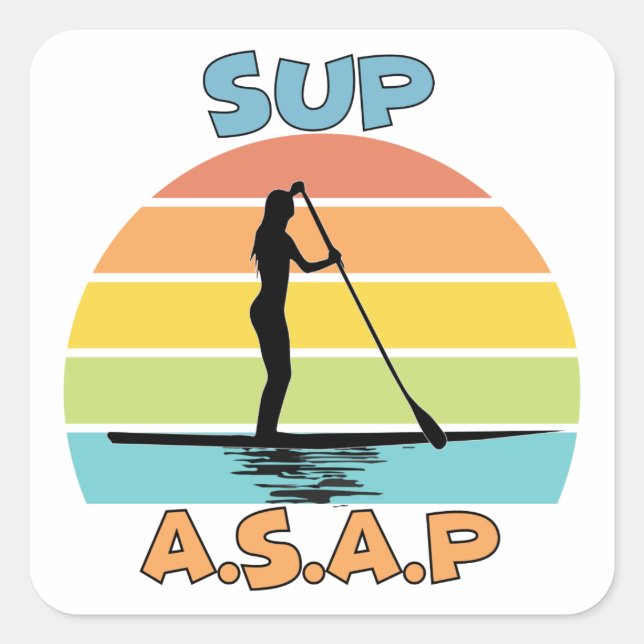 Sticker Carré SUP ASAP Stand Up Paddling (Devant)