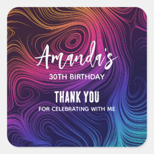 Sticker Carré Super Abstrait Frotles et cercles Cool