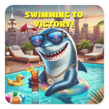 Super Cool Shark portant des lunettes de soleil St