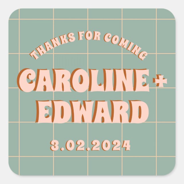 Sticker Carré Super Gras Bleu Rose Rouge Funky (Devant)