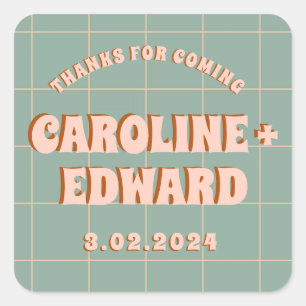 Sticker Carré Super Gras Bleu Rose Rouge Funky