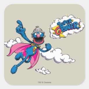 Sticker Carré Super Grover vintage