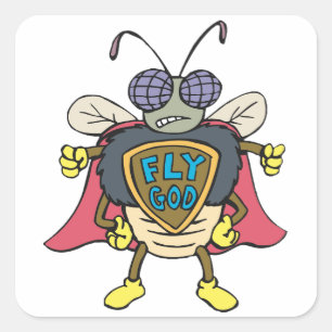 Sticker Carré Super-héros Voler Dieu Insecte qui vole Personnage