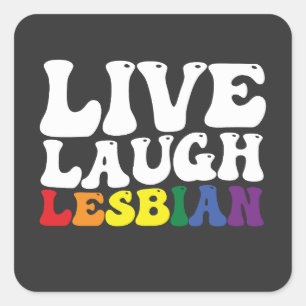 Sticker Carré Super Live Lauder Lesbian LGBT Pride