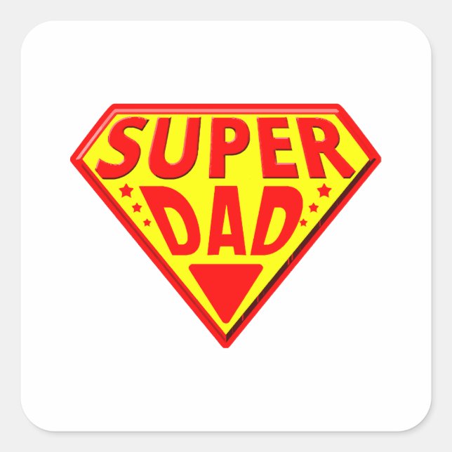 Sticker Carré Super Papa - Bonne Fête des pères (Devant)