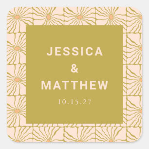 Sticker Carré Super Retro Chartreuse Botanique Personnalisé Mari