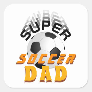 Sticker Carré Super Soccer Papa Football Ball Sports Père