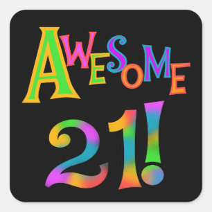 Sticker Carré Superbe 21 T-shirts et cadeaux d'anniversaire
