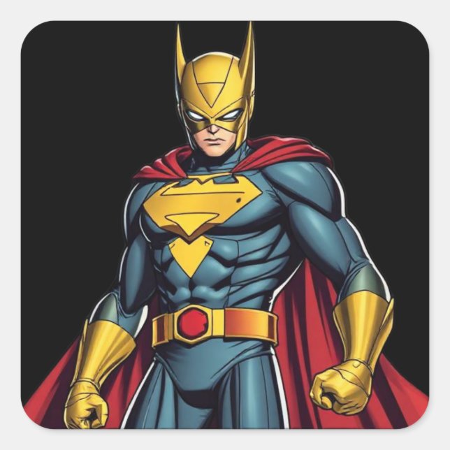 Sticker Carré SuperHeroes (Devant)