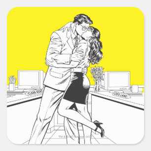 Sticker Carré Superman noir et blanc 5