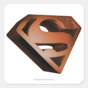 Sticker Carré Superman S-Shield   Logo Grainy 3D