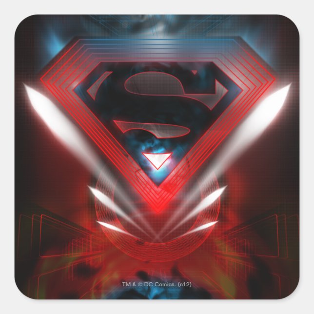 Sticker Carré Superman Stylisé | Logo futuriste (Devant)
