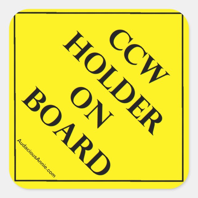 Sticker Carré Support de CCW à bord (Devant)