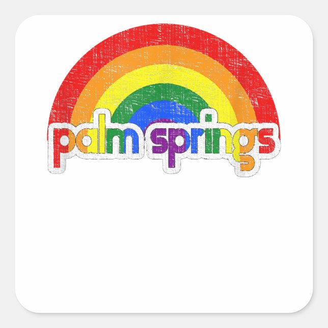 Sticker Carré Support Gay pride Palm Springs (Devant)
