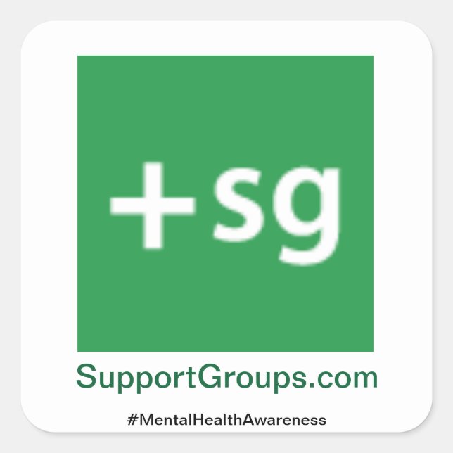 Sticker Carré SupportGroups.com #MentalHealthAwareness (Devant)