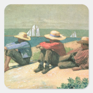 Sticker Carré Sur la plage, 1875 (la semaine)