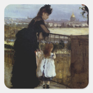 Sticker Carré Sur le balcon par Berthe Morisot
