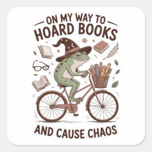 Sticker Carré Sur mon chemin pour thésauriser des livres et caus