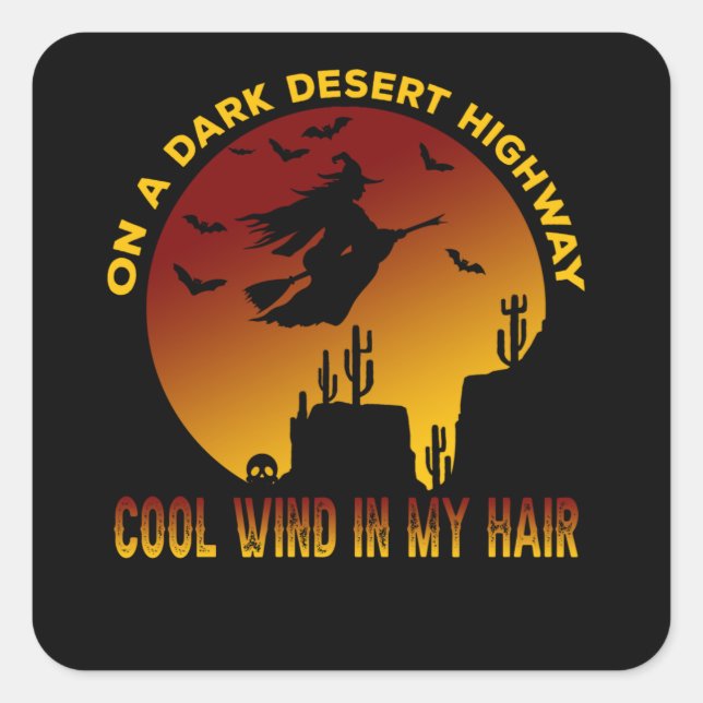Sticker Carré Sur une route désertique sombre vent froid dans me (Devant)