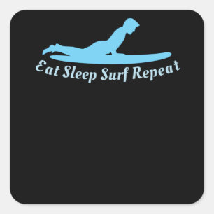 Sticker Carré Surf de sommeil de manger répéter