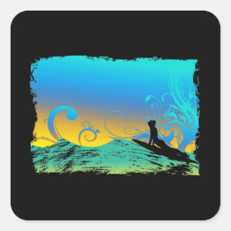 Sticker Carré Surf fille