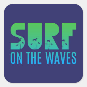 Sticker Carré Surf Sur L'Affiche Des Vagues