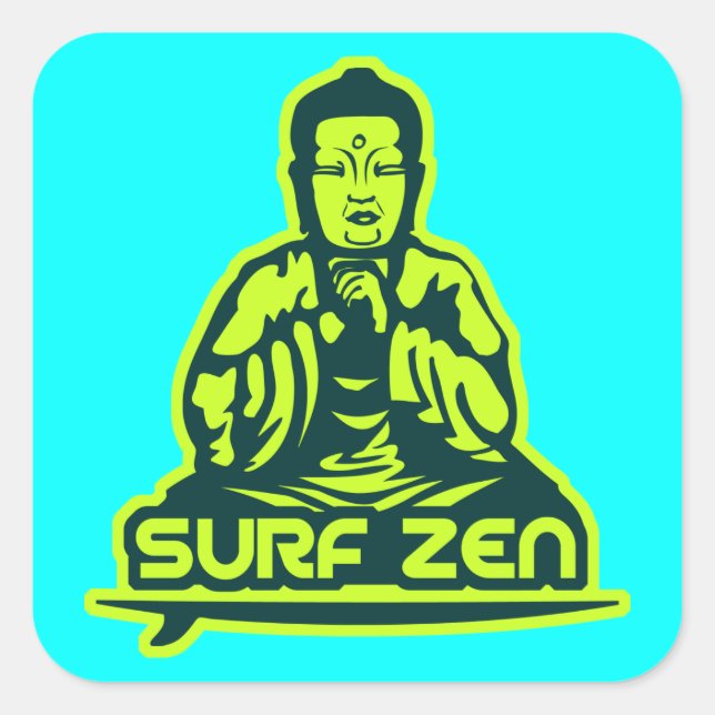 Sticker Carré Surf Zen (Devant)