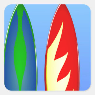 Sticker Carré Surfboards surf rétro