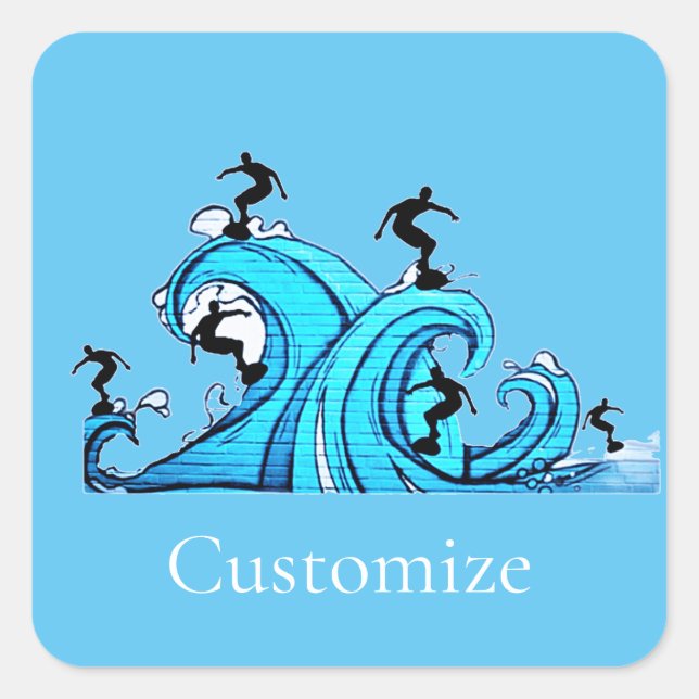 Sticker Carré Surfers Partout Thunder_Cove (Devant)