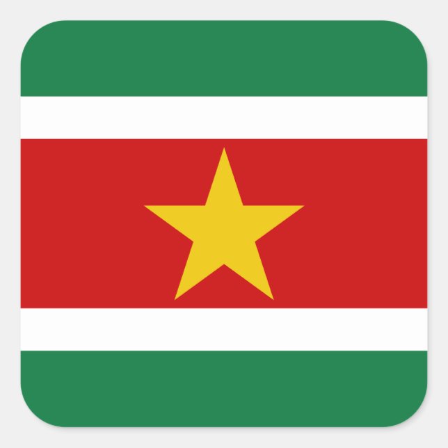 Sticker Carré Suriname Flag (Devant)