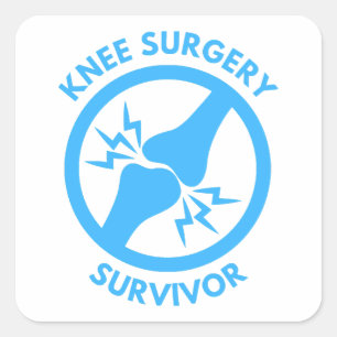 Sticker Carré Survivant de la chirurgie du genou