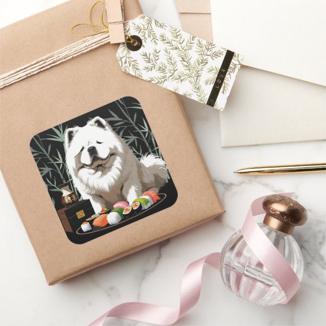 Sticker Carré SUSHI ANYONE - Cream Chow  (Cadeaux)