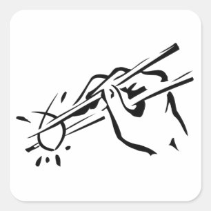 Sticker Carré Sushi athée ! (ichthys)