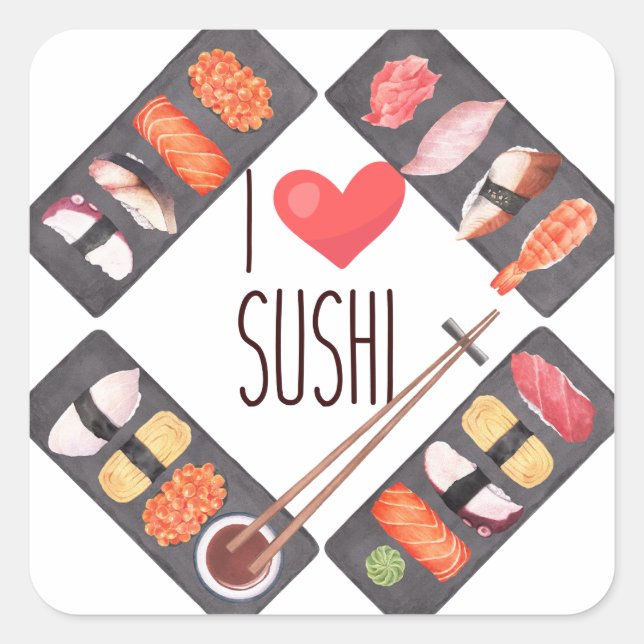Sticker Carré Sushi japonais (Devant)